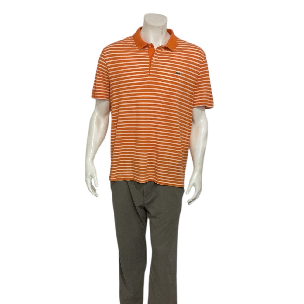 Lacoste Men’s Orange Striped Polo Shirt